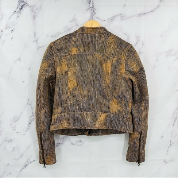 We The Free Vegan Leather Snakeskin Fenix Moto Jacket - Picture 8 of 10